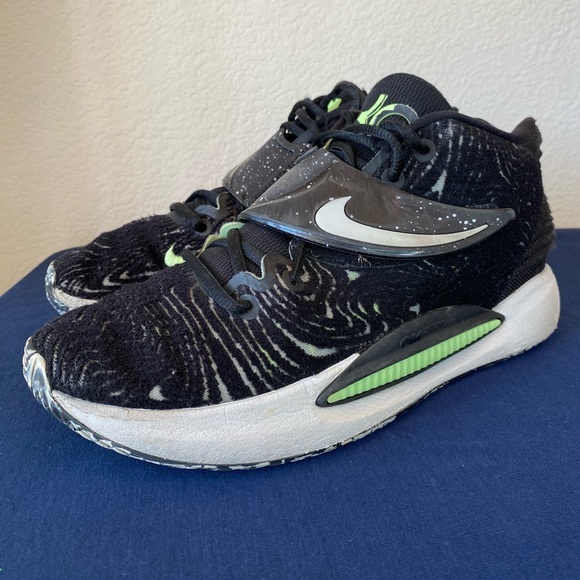 Nike Zoom KD 14 Kevin Durant Black Lime Glow Basketball CW3935-005 Men’s Size 8 - Picture 7 of 12